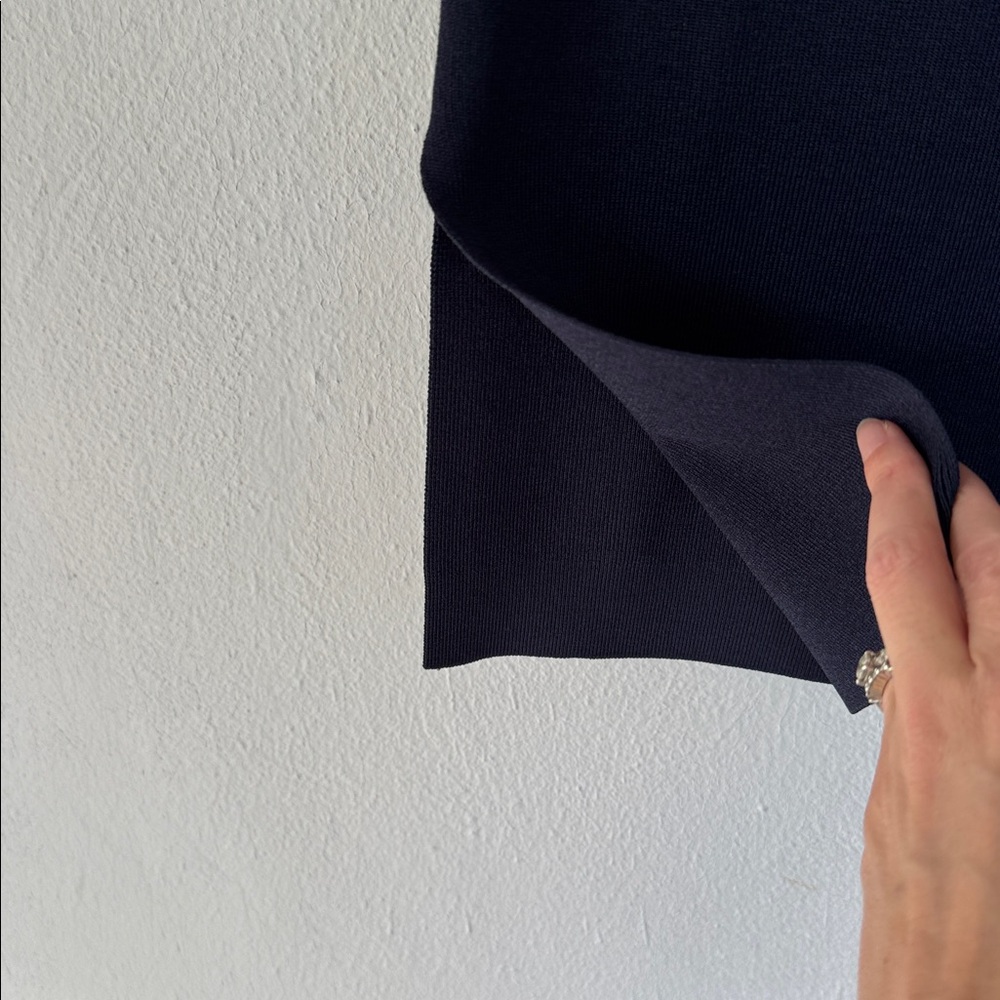 MM Lafleur Navy Pencil Skirt with Side Slit - Picture 6 of 11